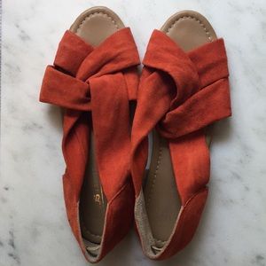 ASOS Suede Sandals (US 7) - Red Orange